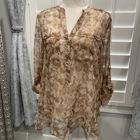 Sheer Animal Print Apt 9 Top - Picture 2 of 5